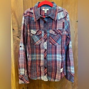 Silver Brand Girls Plaid Shirt Size 7-8